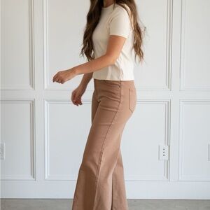 Women's Tan Flared Pants